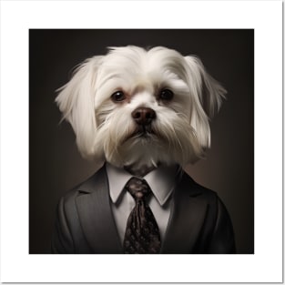Maltese Dog in Suit Posters and Art